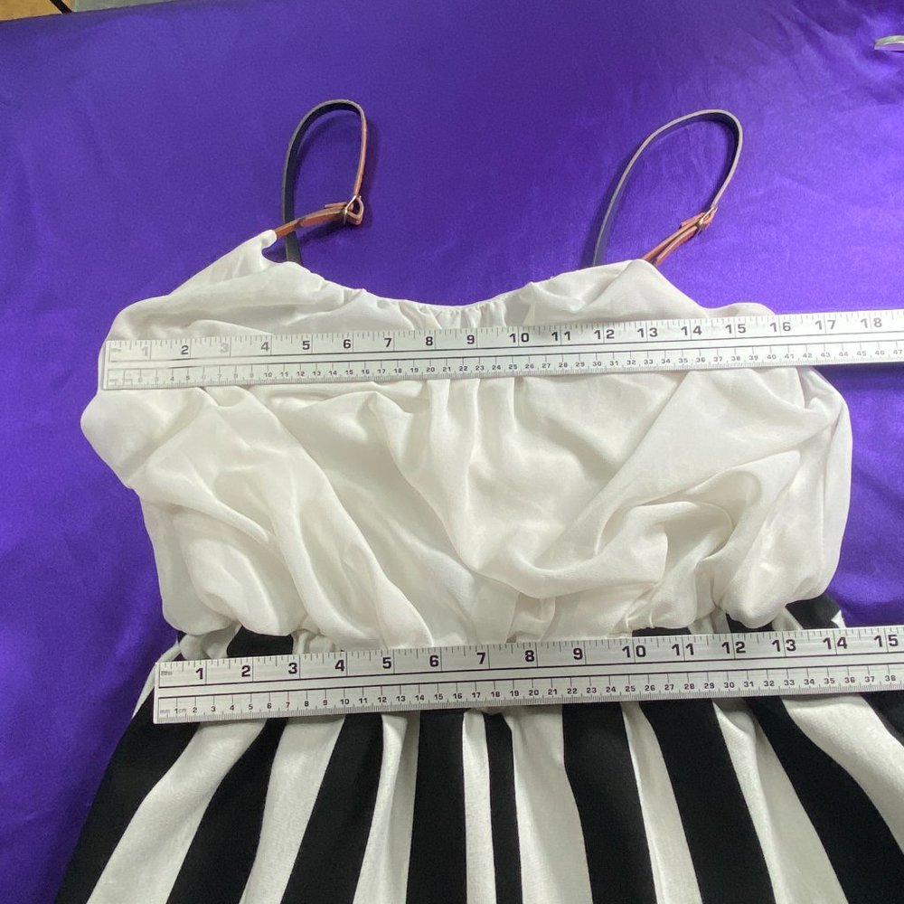 📌Double Zero Cute B/W Romper w/ Chiffon Top Part - Picture 8 of 14